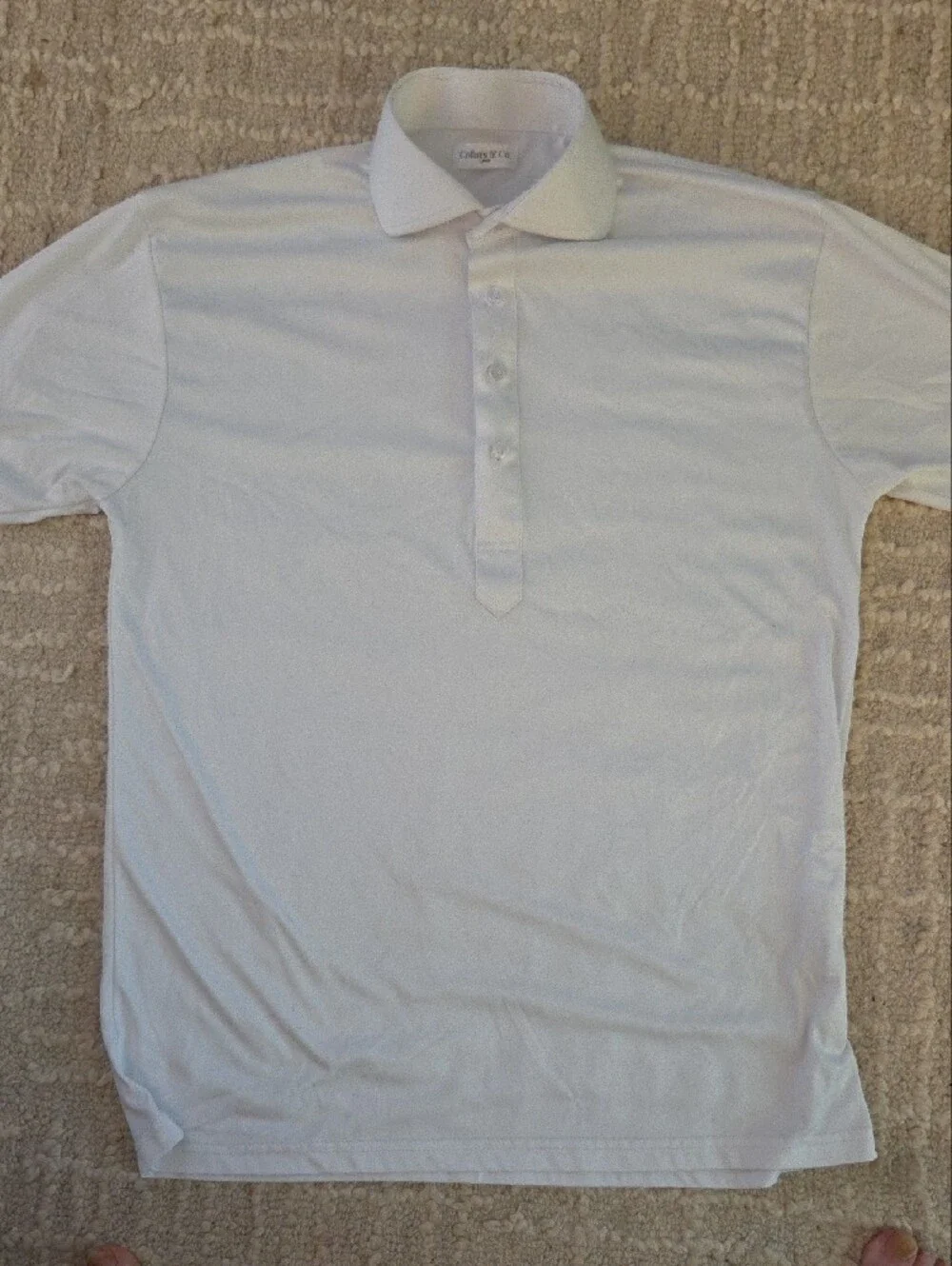 Collars & Co Men's Large White Short Sleeve Dress Collar Polo Shark Tank - Picture 2 of 7